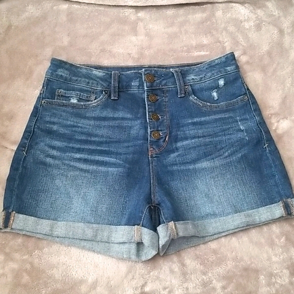 High Rise Jean Shorts - Picture 1 of 3